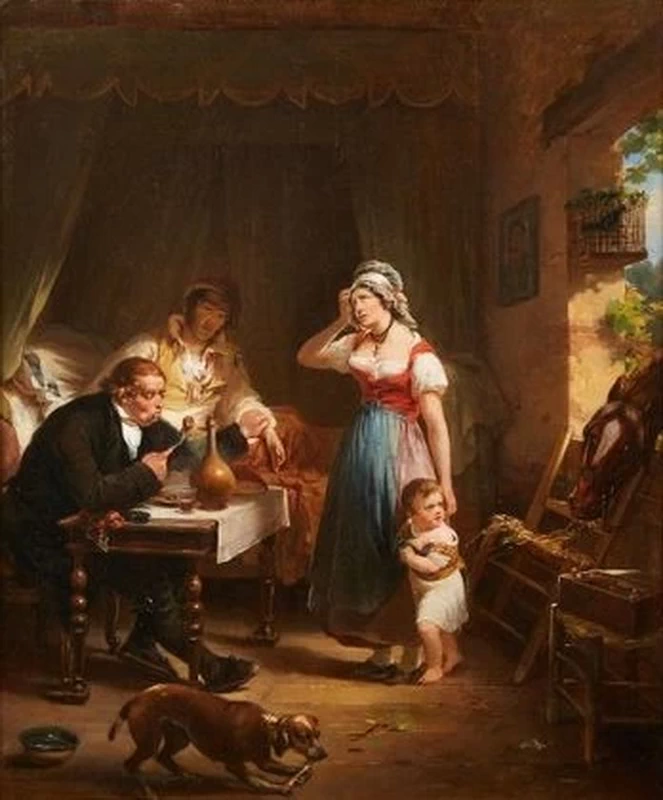 Il medico di campagna vicino al paziente